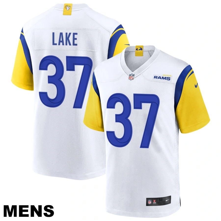 Men's Los Angeles Rams #37 Quentin Lake White Alternate Jersey