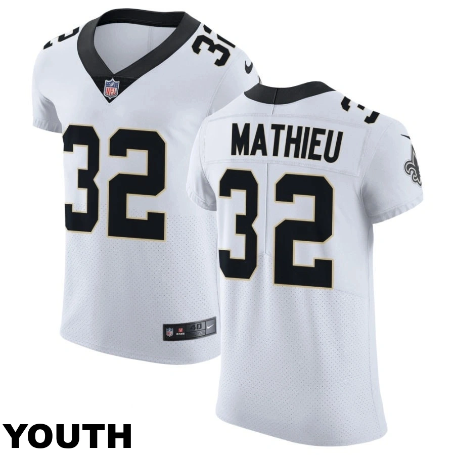 Youth New Orleans Saints #32 Tyrann Mathieu White Vapor Untouchable Elite Jersey