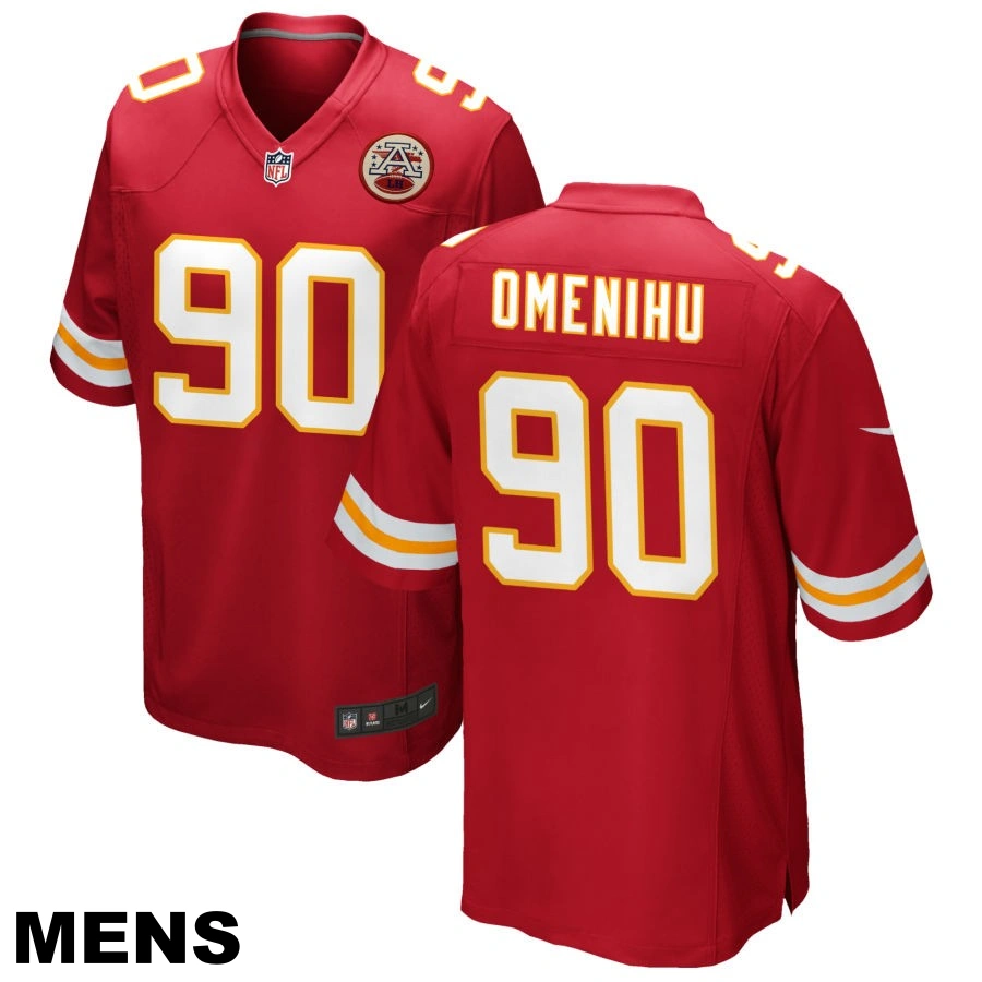 Men's Kansas City Chiefs #90 Charles Omenihu Red Game Jersey