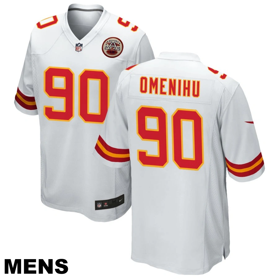 Men's Kansas City Chiefs #90 Charles Omenihu White Game Jersey