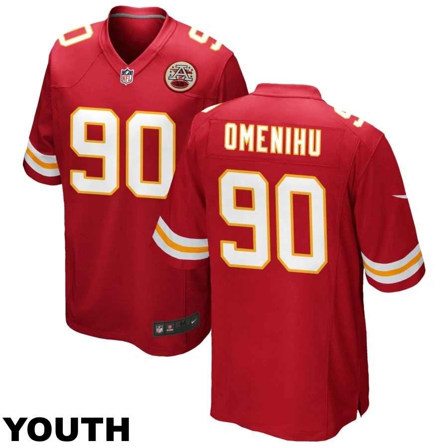 Youth Kansas City Chiefs #90 Charles Omenihu Red Game Jersey