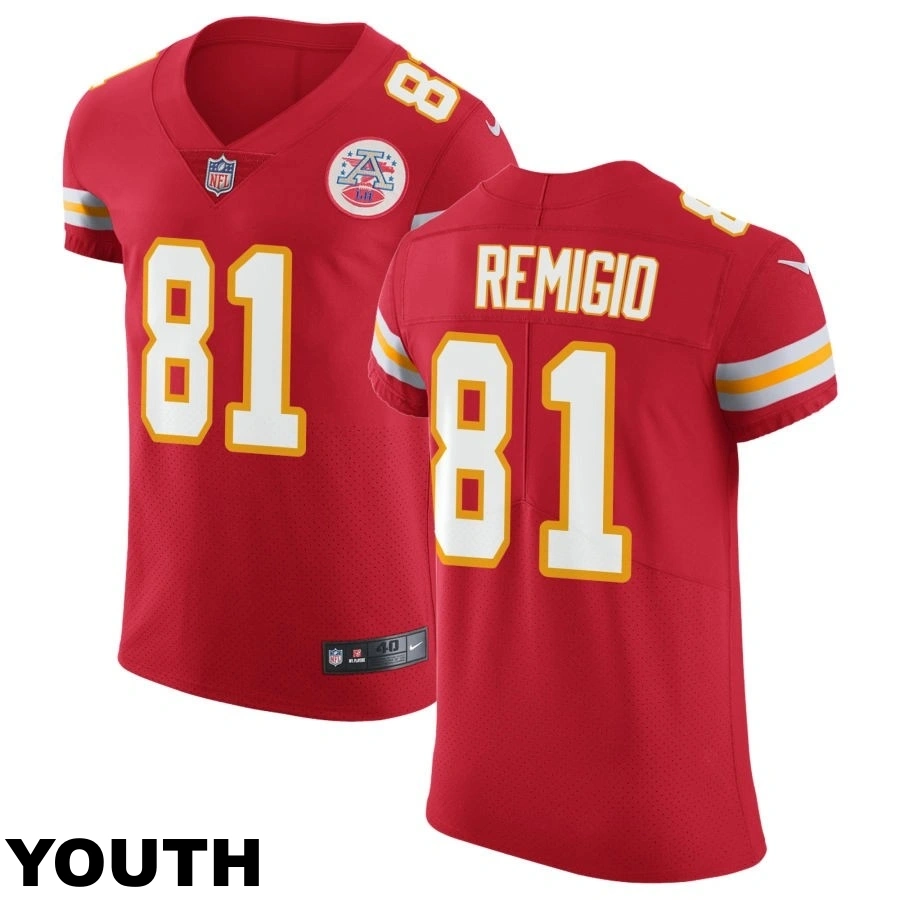 Youth Kansas City Chiefs #81 Nikko Remigio Red Vapor Untouchable Elite Jersey
