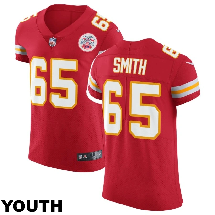 Youth Kansas City Chiefs #65 Trey Smith Red Vapor Untouchable Elite Jersey