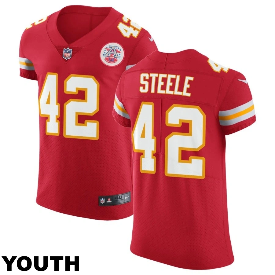 Youth Kansas City Chiefs #42 Carson Steele Red Vapor Untouchable Elite Jersey