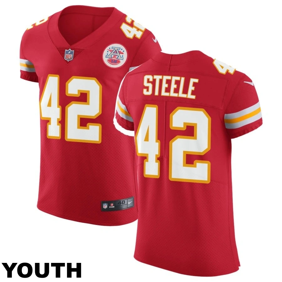 Youth Kansas City Chiefs #42 Carson Steele Red Vapor Untouchable Elite Jersey