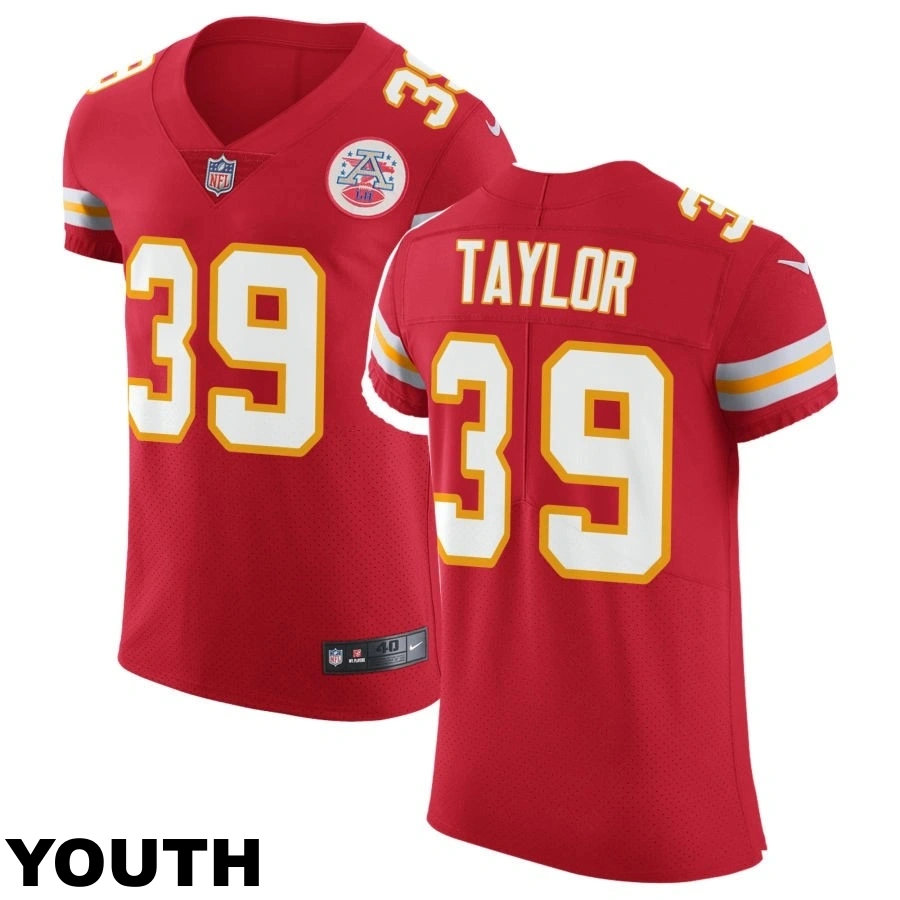 Youth Kansas City Chiefs #39 Keith Taylor Red Vapor Untouchable Elite Jersey