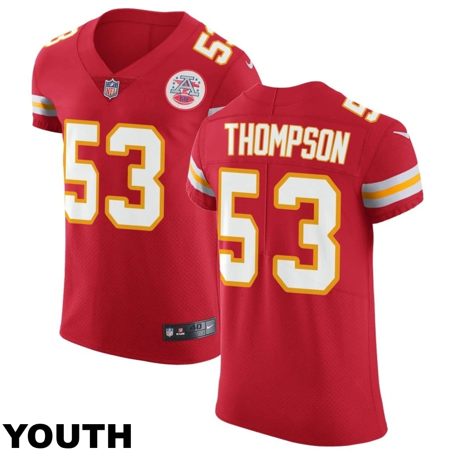 Youth Kansas City Chiefs #53 BJ Thompson Red Vapor Untouchable Elite Jersey