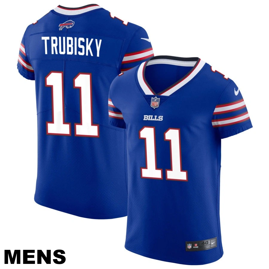 Men's Buffalo Bills #11 Mitchell Trubisky Royal Vapor Elite Jersey