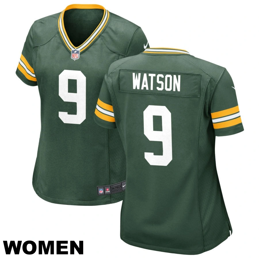 Women's #9 Christian Watson Green Green Bay Packers Game Jersey Women's #9 Christian Watson Green Green Bay Packers Game Jersey