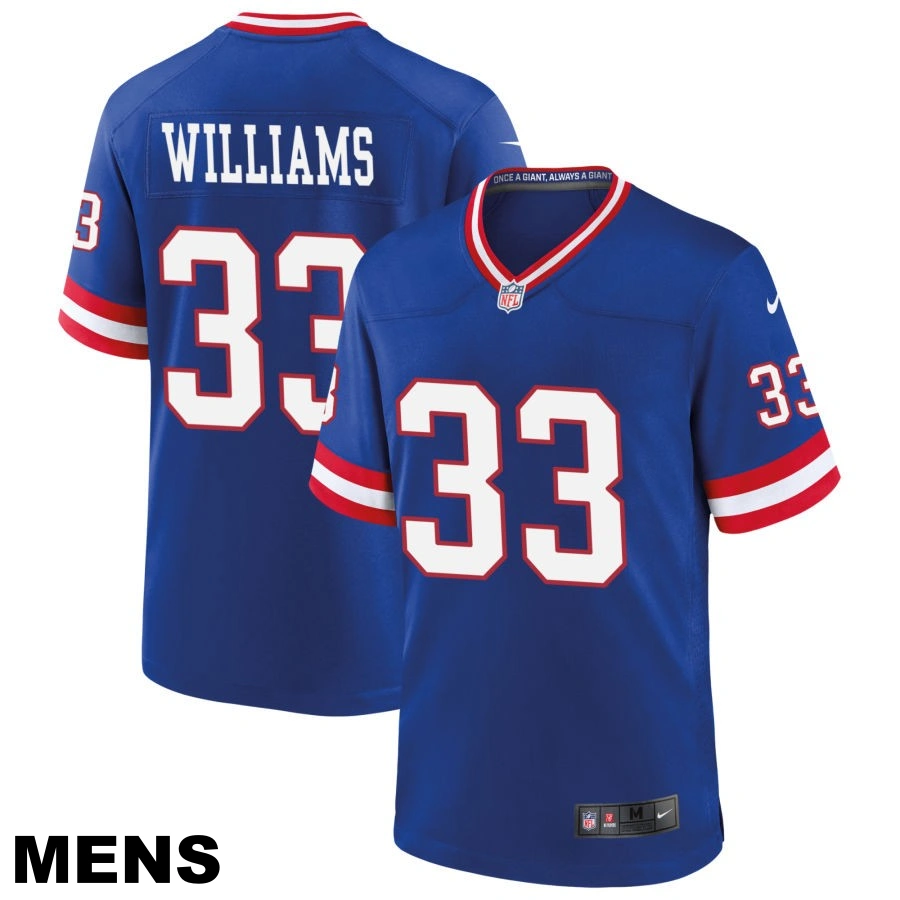 Men's New York Giants #33 Dee Williams Royal Classic Game Jersey Men's New York Giants #33 Dee Williams Royal Classic Game Jersey