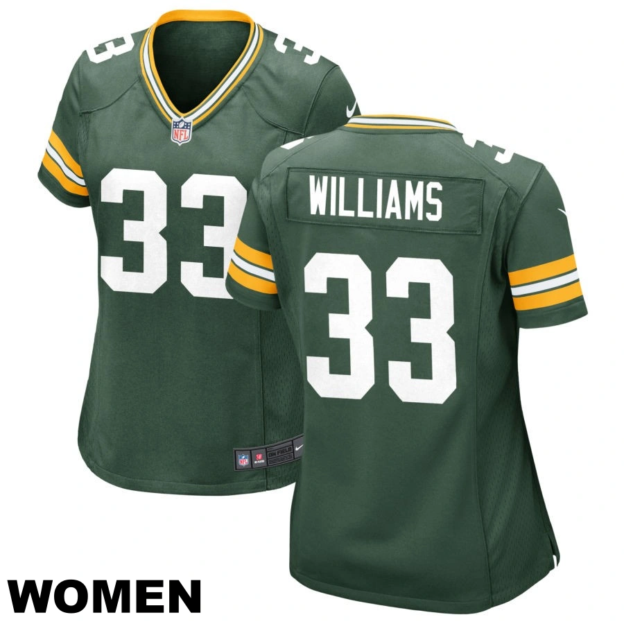 Women's #33 Evan Williams Green Green Bay Packers Game Jersey Women's #33 Evan Williams Green Green Bay Packers Game Jersey