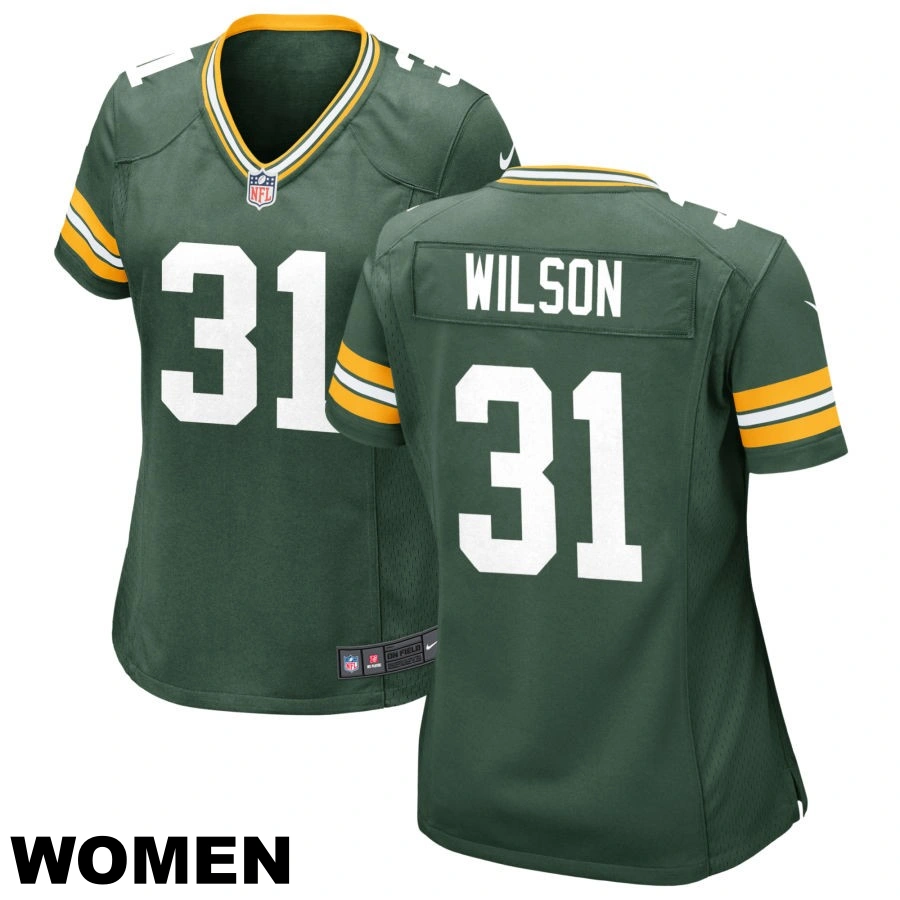 Women's #31 Emanuel Wilson Green Green Bay Packers Game Jersey Women's #31 Emanuel Wilson Green Green Bay Packers Game Jersey