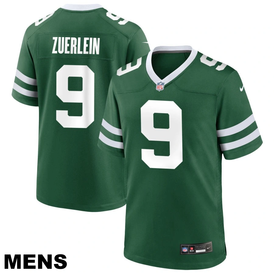 Men's New York Jets #9 Greg Zuerlein Legacy Green Game Jersey Men's New York Jets #9 Greg Zuerlein Legacy Green Game Jersey