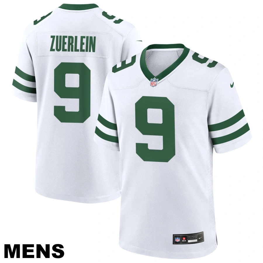 Men's New York Jets #9 Greg Zuerlein Legacy White Game Jersey Men's New York Jets #9 Greg Zuerlein Legacy White Game Jersey