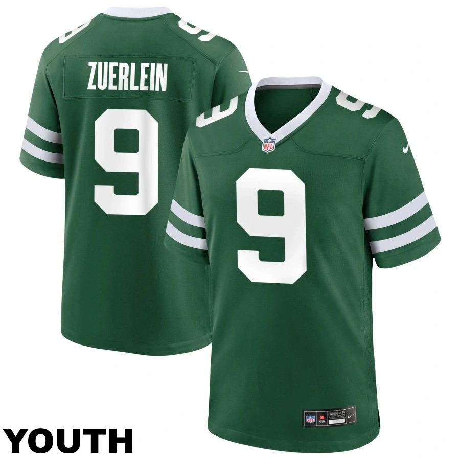 Youth New York Jets #9 Greg Zuerlein Legacy Green Game Jersey Youth New York Jets #9 Greg Zuerlein Legacy Green Game Jersey